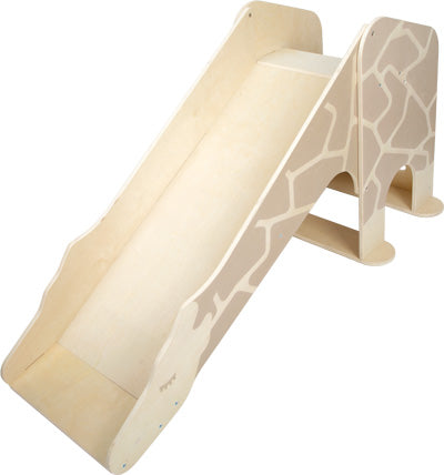 Indoor Rutsche Giraffe „Wildlife“ – eine Holzrutsche für Kinder mit einem bezaubernden Giraffenmuster an den Seiten.
