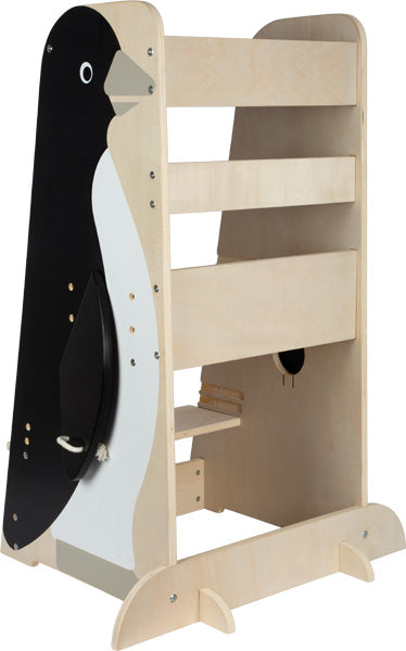 Der Lernturm Pinguin „Wildlife“ ist ein Lernturm aus Holz für Kinder mit einem verspielten Pinguin-Design auf der Seitenwand.