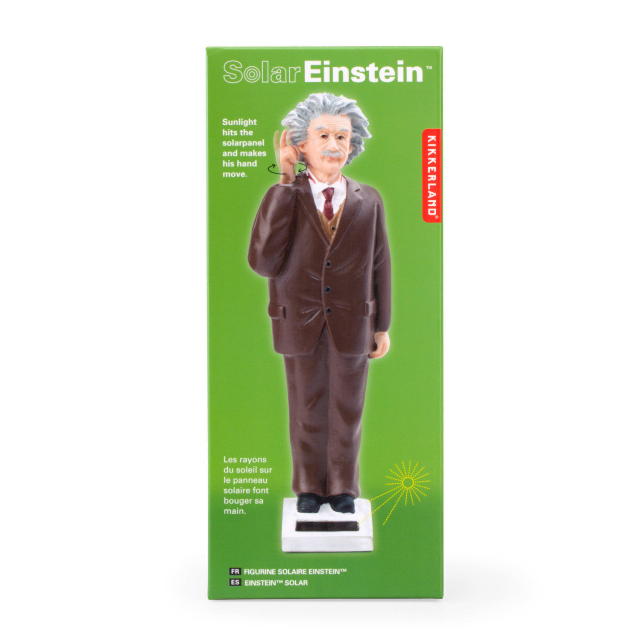 Dekofigur Einstein mit Solarantrieb: Diese Figur von Albert Einstein bewegt sich, sobald Sonnenlicht auf das integrierte Solarpanel trifft.
