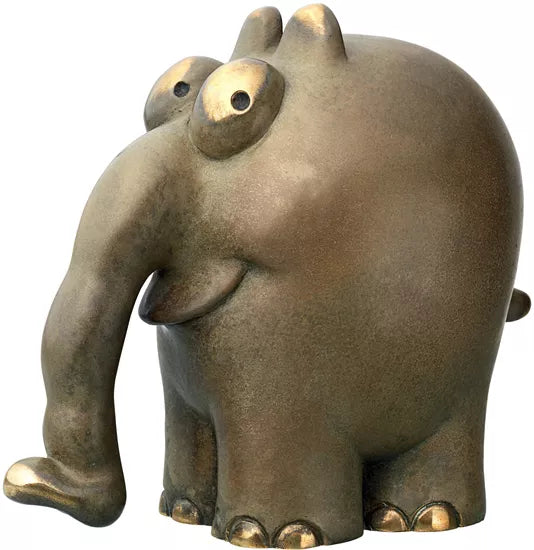 Die Otto Waalkes-Skulptur „Ottifant“ ist eine skurrile Bronzeskulptur, die einen Elefanten mit runden Gesichtszügen und verspieltem Ausdruck darstellt.