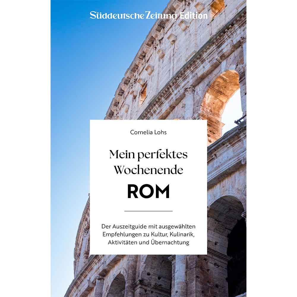 Buchumschlag mit einem Foto des Kolosseums in Rom und dem Titel Mein perfektes Wochenende ROM von Cornelia Lohs, mit kulturellen und kulinarischen Empfehlungen.