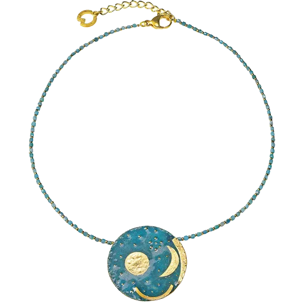 Petra Waszak: Collier "Himmelsscheibe von Nebra" mit Perlen