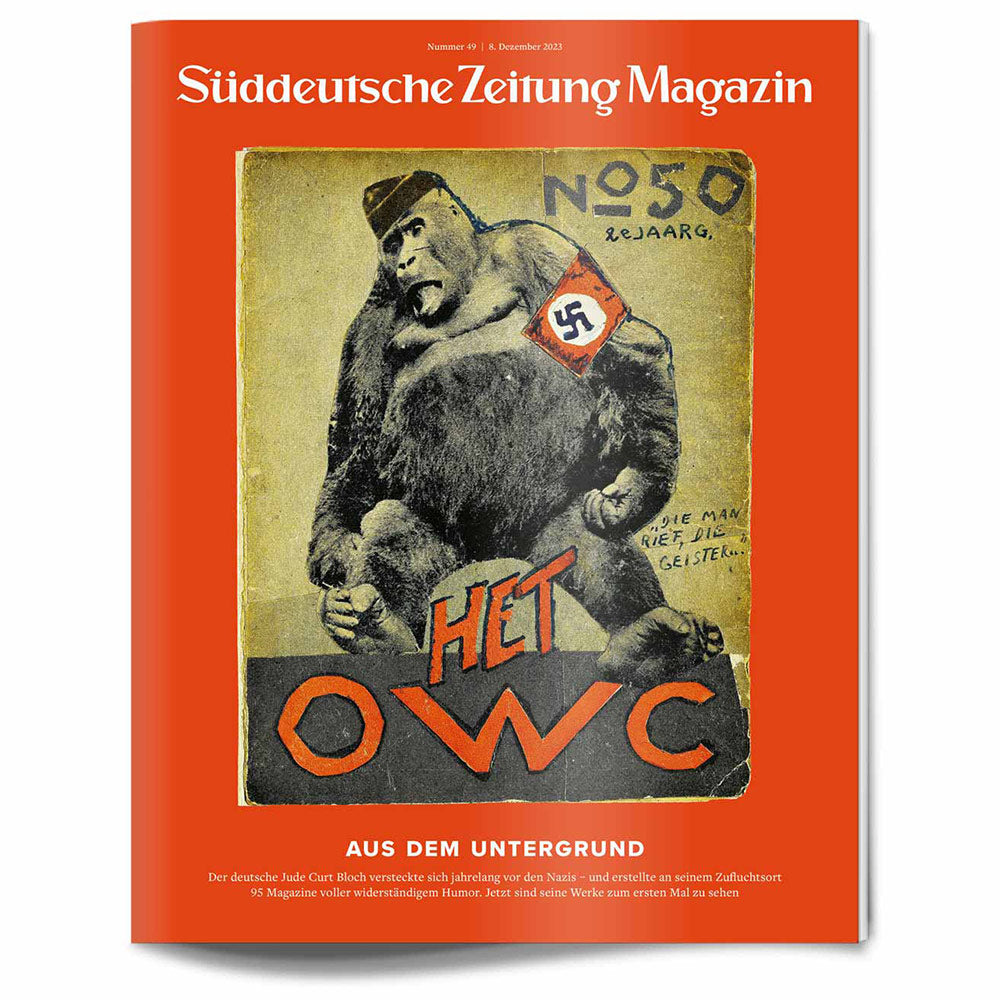 Das Titelbild der Zeitschrift zeigt einen Gorilla mit einer Hakenkreuz-Armbinde, der einen Dolch hält, auf rotem Hintergrund.