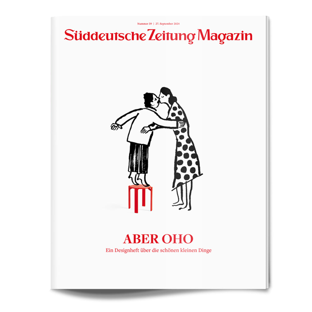 Titelbild mit zwei Frauen, eine davon auf einem Hocker stehend, illustriert in schwarz-weiß mit rotem Text.