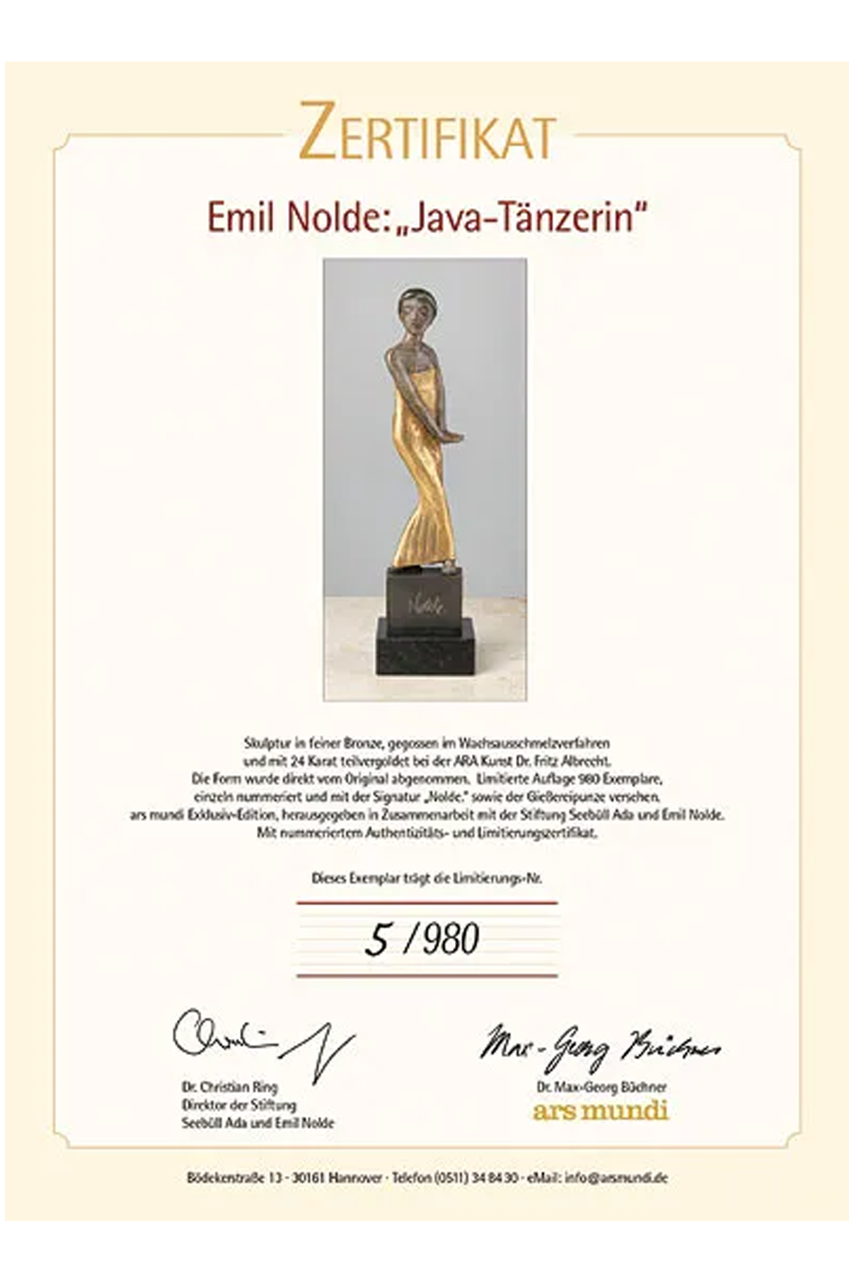 Emil Nolde: Skulptur "Java-Tänzerin"
