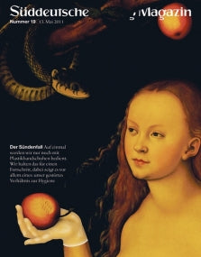 Eine Frau mit einem Apfel in der Hand und einer Schlange über ihr auf dem Cover des Süddeutschen Magazins.