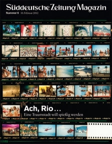 Kontaktbogen mit Fotos von Rio de Janeiro auf der Titelseite des Süddeutsche Zeitung Magazins, Ausgabe Februar 2012.