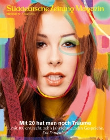 Ein Frauengesicht mit bunten Pinselstrichen ziert das Cover des Süddeutsche Zeitung Magazins.
