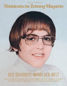 Ein Titelbild einer Zeitschrift mit einem Jungen mit Brille und Schüsselhaarschnitt und dem Titel Der schönste Mann der Welt.