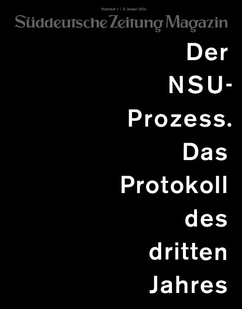 Schwarzer Einband mit großer weißer Schrift: Der NSU-Prozess. Das Protokoll des dritten Jahres.