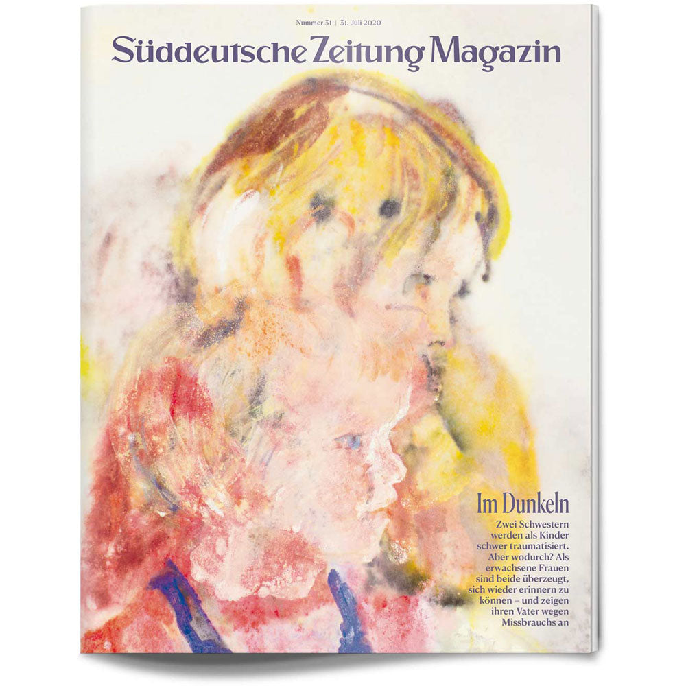Sanfte Aquarellillustration zweier Kinder auf dem Titelblatt des Süddeutsche Zeitung Magazins, Ausgabe vom 31. Juli 2020.