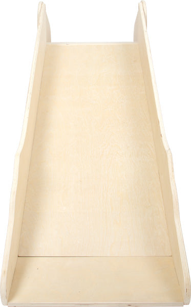 Die Indoor Rutsche Giraffe „Wildlife“ ist eine Holzrutsche mit von oben gesehen glatten, hellen Seiten- und Bodenflächen.