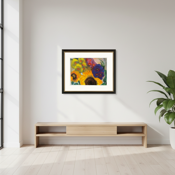 Emil Nolde: Bild "Sommerblumen", Version schwarz-goldfarben gerahmt