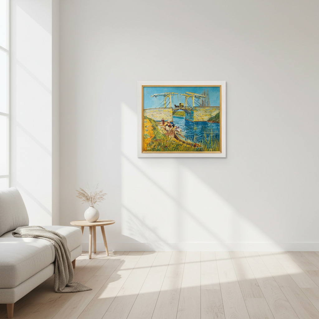 Vincent van Gogh: Bild "Zugbrücke in Arles (Le Pont de Langlois)" (1888), gerahmt