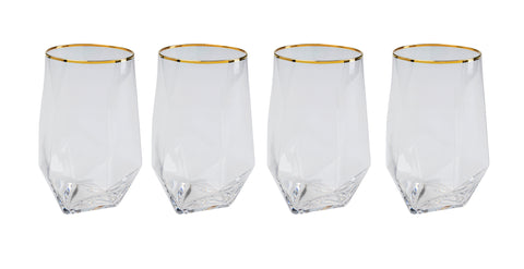 Wasserglas Diamond Gold Rim (4/tlg.)