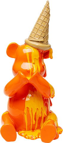 Deko Figur Sitting Gelato Bear Orange