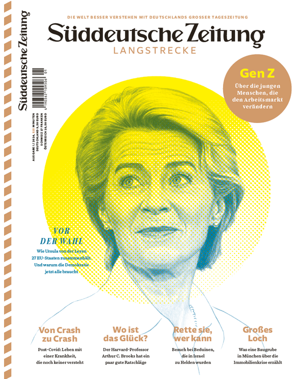 Magazincover mit dem Porträt von Ursula von der Leyen und Schlagzeilen über die Generation Z, Wahlen und Politik in Deutschland.