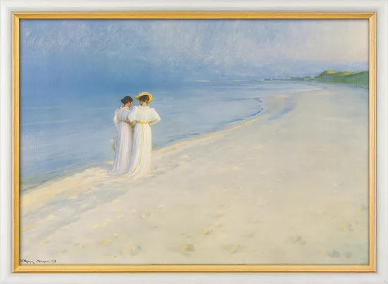 Peder Severin Kroyer: Bild "Sommerabend bei Skagen - Der Strandspaziergang" (1893), gerahmt