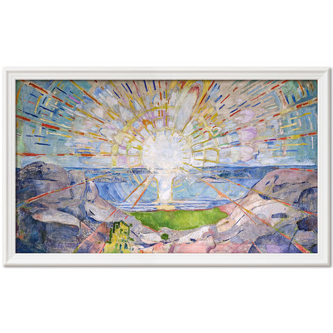 Edvard Munch: Bild "Die Sonne", Version weiß gerahmt