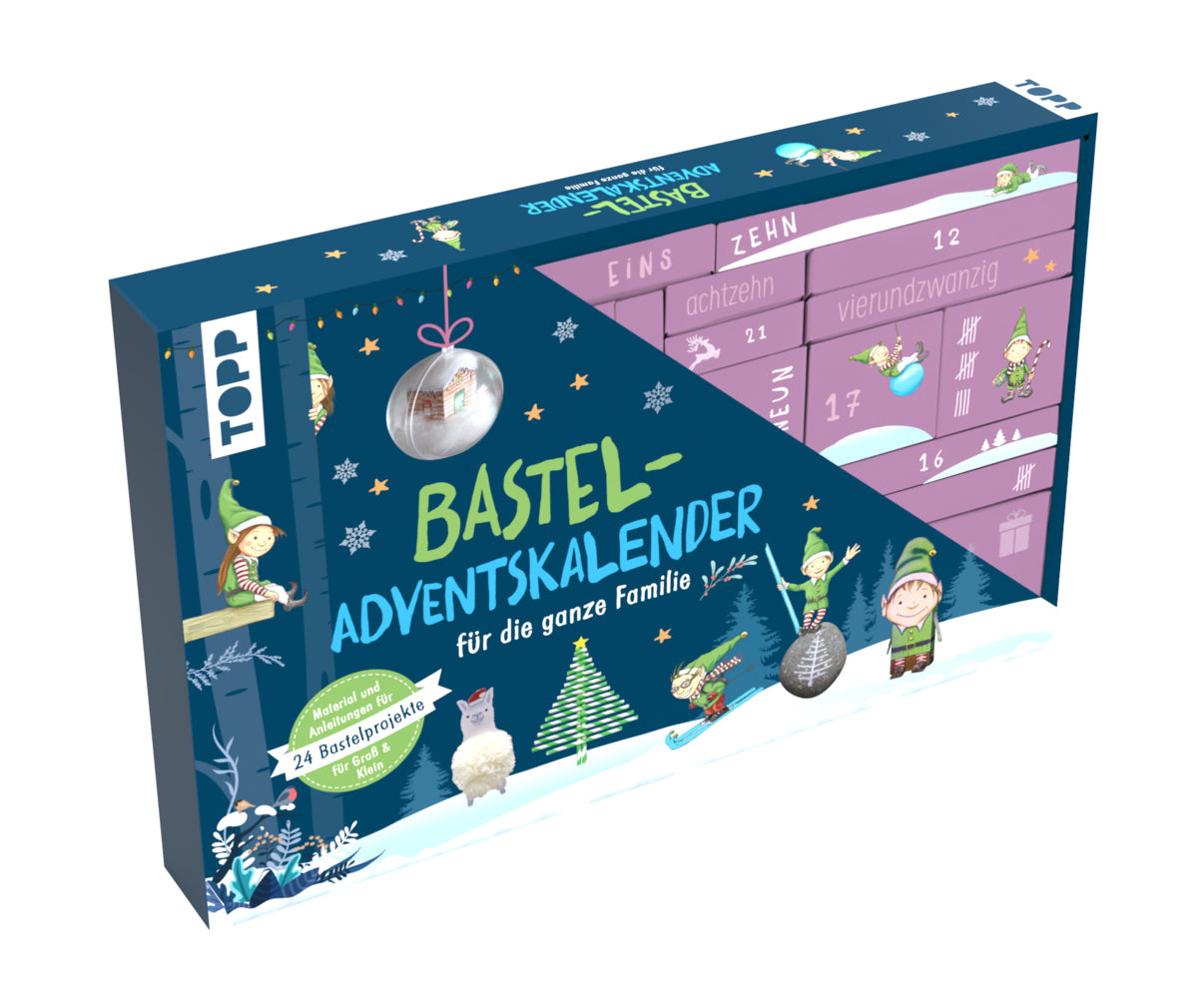 Familien-Bastel-Adventskalender - 24 Bastelprojekte mit Material - Bild 1