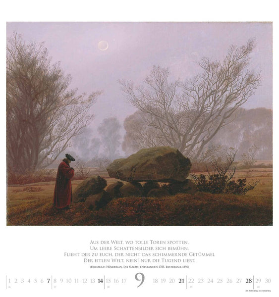 DUMONT - Caspar David Friedrich 2025 Wandkalender, 45x48cm, Kunstkalender mit ausgewählten Werken vom Landschaftsmaler, mit Zitaten aus der deutschen Romantik, einmalige Bildkompositionen - Bild 10