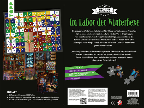 Puzzle-Rätsel-Adventskalender: Im Labor der Winterhexe - 24 Puzzles mit insgesamt 960 Teilen - Bild 2