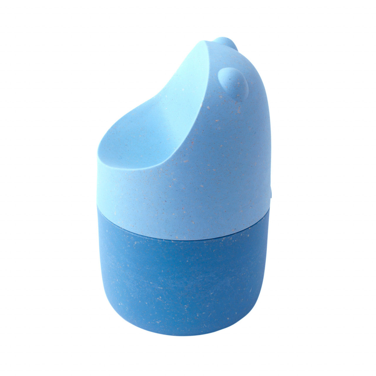 Hellblauer Fruchtfliegenfänger KONNA - Blau mit bärenförmiger, abgerundeter Basis und schlichtem Design auf weißem Hintergrund.
