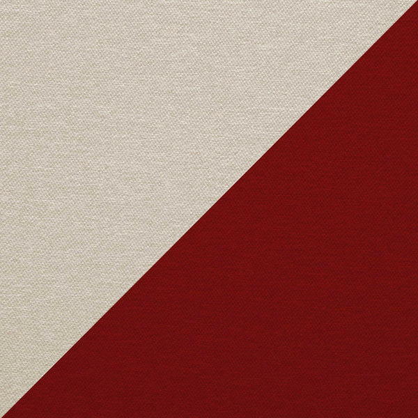 Diagonal geteilter Hintergrund mit strukturiertem Beige oben links und tiefem Rot unten rechts.