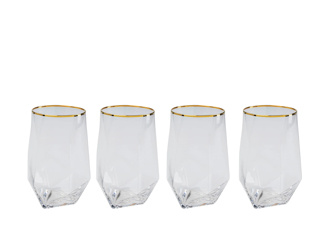 Wasserglas Diamond Gold Rim (4/tlg.)