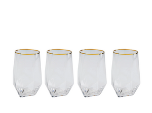 Wasserglas Diamond Gold Rim (4/tlg.)