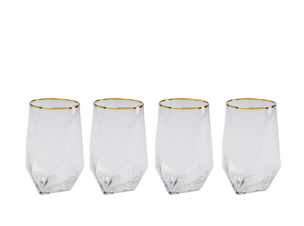 Wasserglas Diamond Gold Rim (4/tlg.)