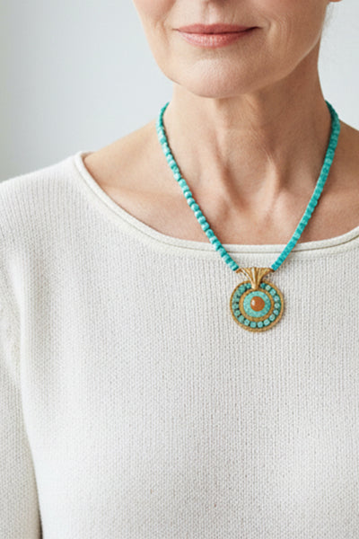 Petra Waszak: Türkis-Collier "Lotusblüte"