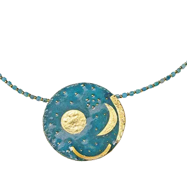 Petra Waszak: Collier "Himmelsscheibe von Nebra" mit Perlen