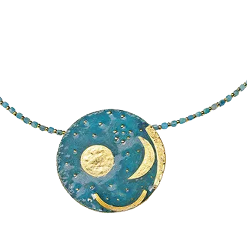 Petra Waszak: Collier "Himmelsscheibe von Nebra" mit Perlen