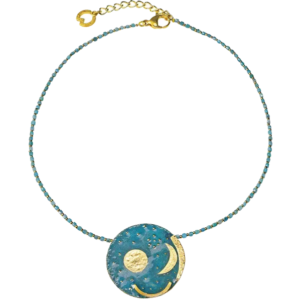 Petra Waszak: Collier "Himmelsscheibe von Nebra" mit Perlen