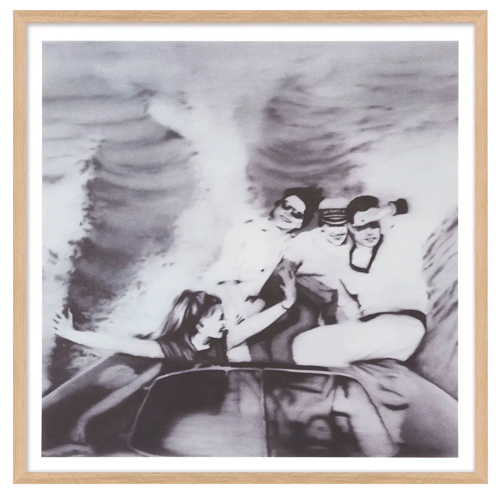 Gerhard Richter: Bild "Motorboot" (1965), naturfarben gerahmt