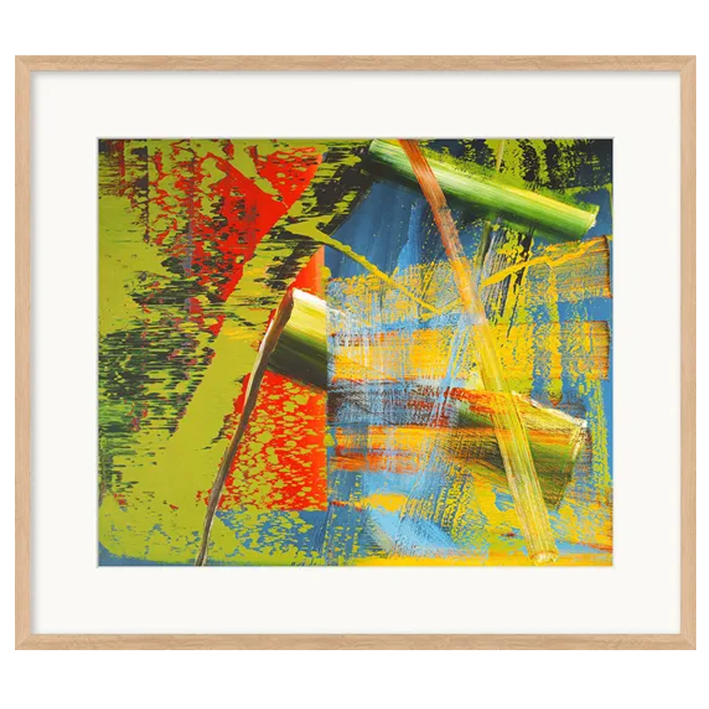 Bild "Abstraktes Bild" (1984), Version naturfarben gerahmt