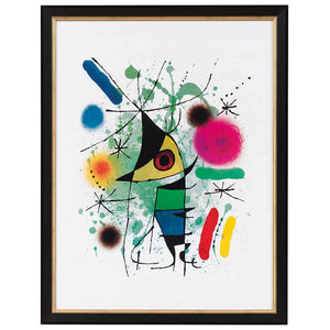 Joan Miró: Bild "Der singende Fisch" (1972), gerahmt